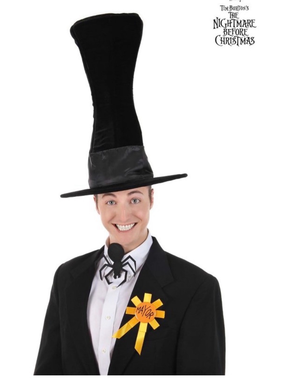 Disney Mayor Nightmare Before Christmas Costume Hat Spider Neck Tie Pin Kit